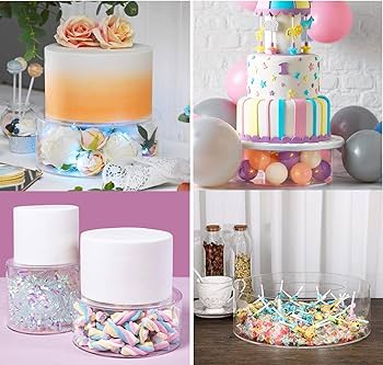 Amazon｜Duvinin アクリルケーキスタンド 透明なケーキの層 円形ケース